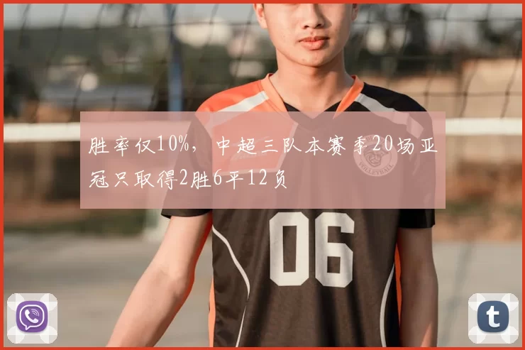 胜率仅10%，中超三队本赛季20场亚冠只取得2胜6平12负