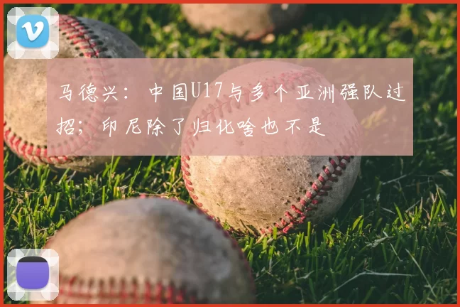 马德兴：中国U17与多个亚洲强队过招；印尼除了归化啥也不是